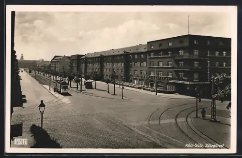 AK Köln-Sülz, Sülzgürtel mit Strassenbahn