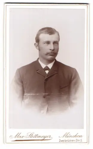 Fotografie Max Stettmeyer, München, Zweibrücken-Str. 5, Portrait eines Mannes