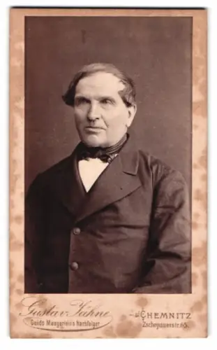 Fotografie Gustav Fähne, Chemnitz, Zschopauerstr. 65, Porträt eines älteren Herrn