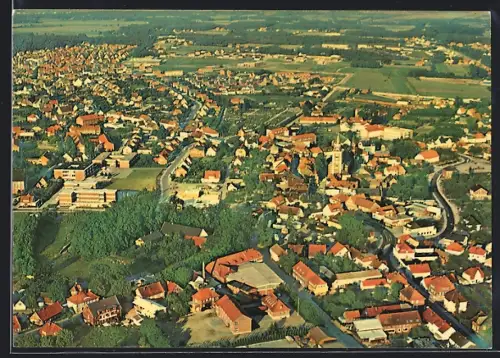 AK Lohne i. Oldb., Gesamtansicht vom Flugzeug aus