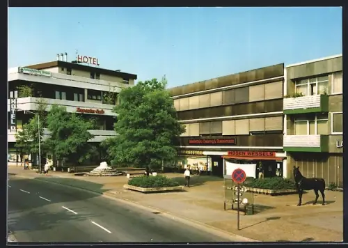 AK Vechta in Oldb., Am Markt, mit Hotel u. Pferd