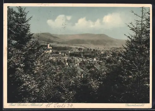 AK Bad Sooden-Allendorf, Gesamtansicht mit Bergpanorama