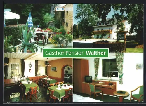 AK Weissdorf, Gasthof-Pension Walther mit Terrasse u. Innenansichten