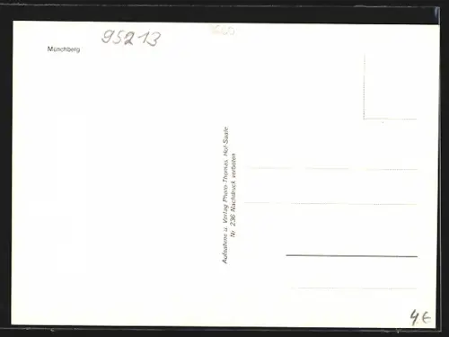 AK Münchberg / Fichtelgebirge, Teilansicht mit Kirche