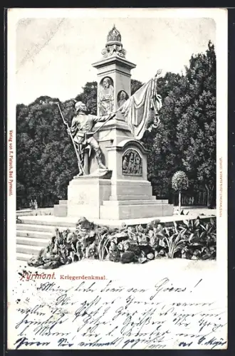 AK Pyrmont, Partie am Kriegerdenkmal