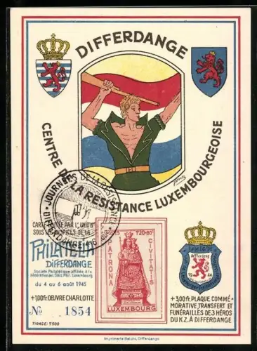 AK Luxembourg, Philatelia Differdange, Centre de la Resistance Luxembourgeoise