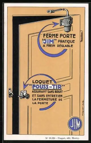 AK Ferme Porte, Jim pratique a frein règlable, Loquet Pouss-Tir assurant sans bruit