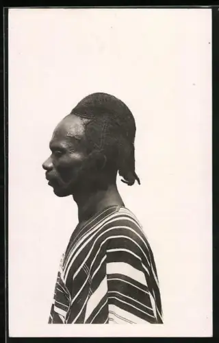 AK A. O. F.-Cote d`Ivoire, Homme Guerret, Afrikanischer Mann mit traditioneller Frisur
