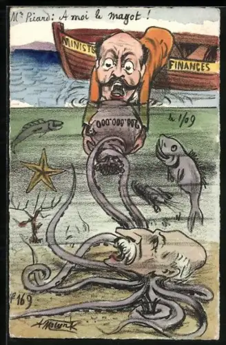 Künstler-AK sign. Molynk: M. Picard, A moi le magot