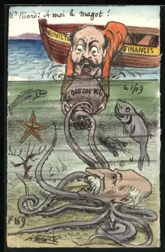 Künstler-AK sign. Molynk: M. Picard, A moi le magot