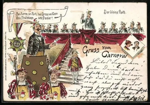 Lithographie Köln, Der kleine Rath beim Carneval