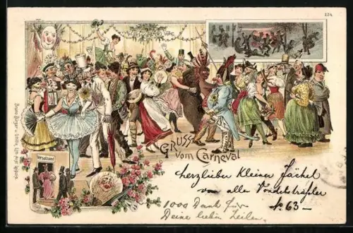 Lithographie Carneval, Festgesellschaft