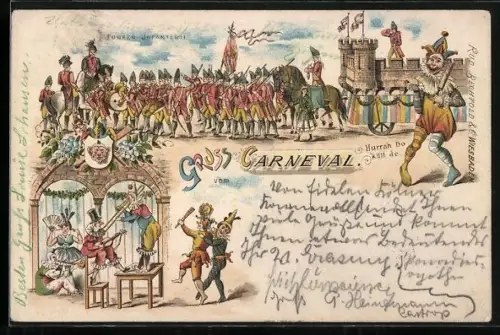 Lithographie Kostüme beim Carneval