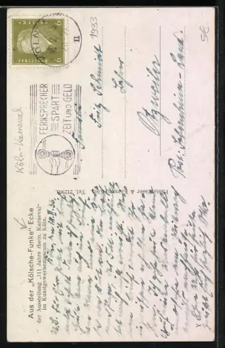 AK Köln, Ehre-Bezeugung Stippe-Föttche