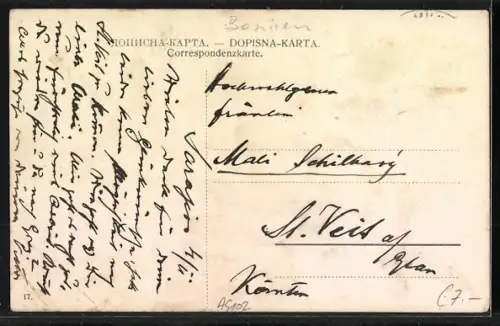 AK Sarajewo, Teilansicht mit Lateinerbrücke