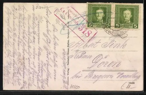 AK Sarajewo, Appelquai, Apelove obala, Attentatsort vom 28. Juni 1914