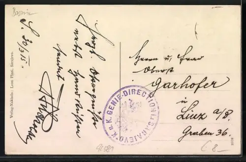 AK Sarajewo, Appel-Quai, Ort wo das Attentat vom 28. Juni 1914 verübt wurde