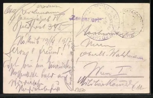 AK Üsküb, Totalansicht mit Moschee aus der Vogelschau