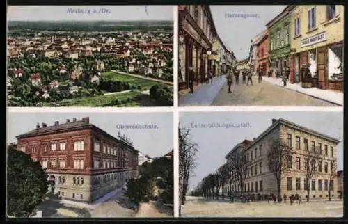 AK Marburg a. Dr., Herrengasse, Lehrerbildungsanstalt, Totalansicht