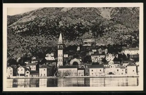 AK Perasto, Ortsansicht mit Kirche