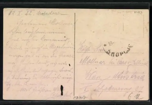 AK Üsküb, Vardarbrücke und Zitadelle