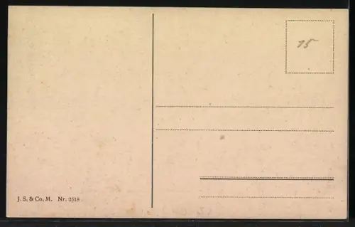 AK Mann mit Leiter will Fensterln mit seiner Geliebten