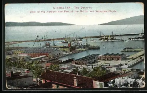 AK Gibraltar, View of the Harbour and Part of the British and American Fleets