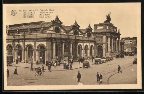 AK Brüssel / Bruxelles, Gare du Midi, South Station, Bahnhof