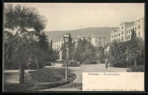 AK Abbazia, Partie am Brunnenplatz
