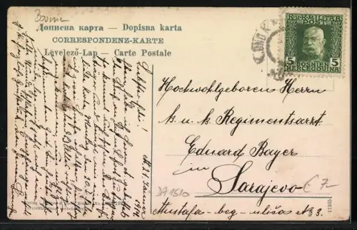 AK Mostar, Totalansicht aus der Vogelschau