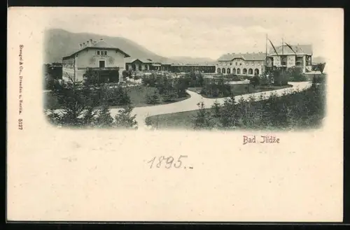 AK Bad Ilidze, Ortspartie mit Strasse