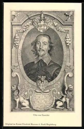 Passepartout-AK Portrait Otto von Guericke, Deutscher Politiker