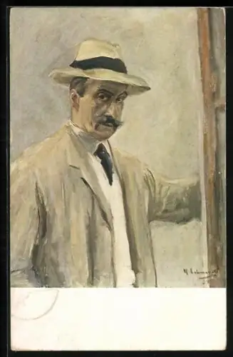 Künstler-AK Max Liebermann: Selbstportrait des Malers