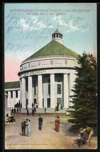 AK Dresden, Internationale Hygiene-Ausstellung 1911, Populäre Halle: Der Mensch