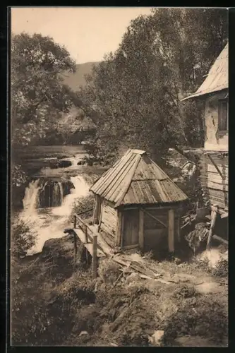 AK Jajce, Malerische Ortsansicht, Flusspartie
