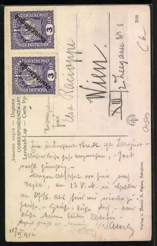 AK Sarajewo, Blick vom Alifakovac in den Ort