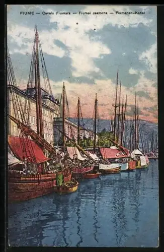 AK Fiume, Boote am Fiumaner Kanal