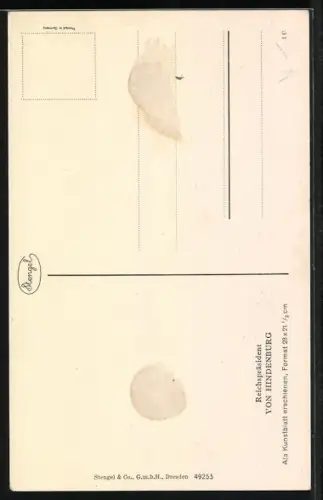 AK Generalfeldmarschall von Hindenburg im Portrait