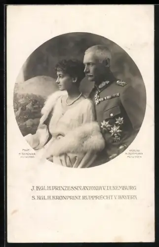 AK Kronprinz Rupprecht von Bayern und Prinzessin Antonia von Luxemburg