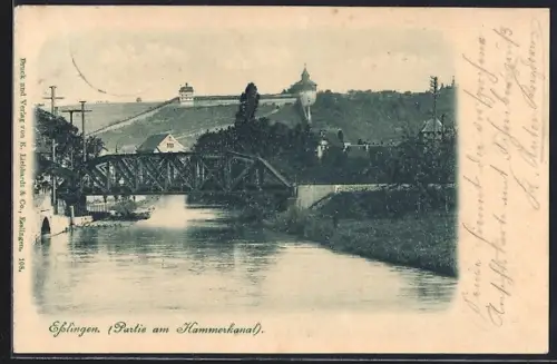 AK Esslingen / Neckar, Partie am Hammerkanal