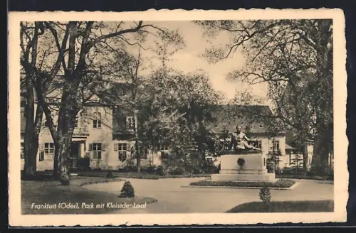 AK Frankfurt /Oder, Park mit Kleistdenkmal