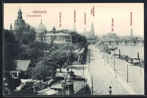 AK Dresden, Strasseneck am Belvedere