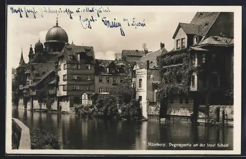 AK Nürnberg, Pegnitzpartie an der Insel Schütt
