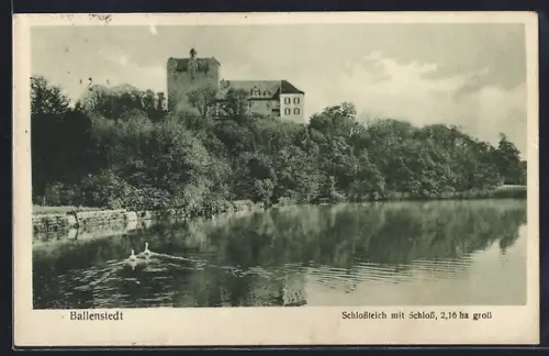 AK Ballenstedt, Schlossteich mit Schloss