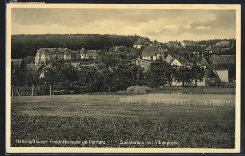 AK Friedrichsbrunn im Ostharz, Sanatorium mit Villenpartie