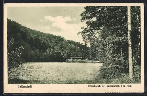 AK Ballenstedt, Hirschteich mit Badeanstalt