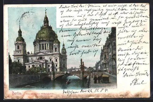 AK Berlin, Dom mit Kaiser Wilhelmbrücke