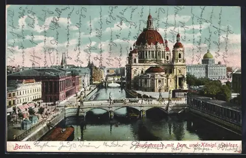 AK Berlin, Burgstrasse, Dom, Königl. Schloss