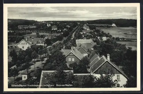 AK Friedrichsbrunn im Ostharz, Blick von Westen