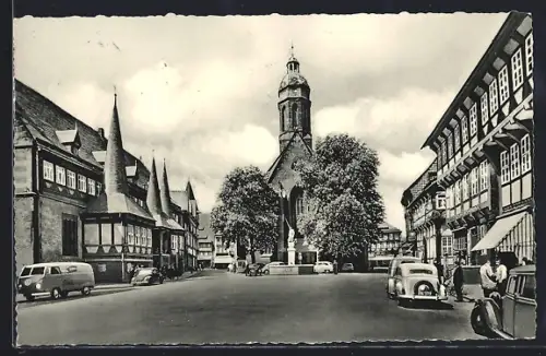 AK Einbeck /Hannover, Markt mit Rathaus und Marktkirche
